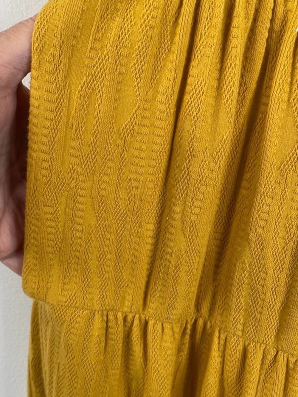 Maeve By Anthropologie Maxi Dress Gillian Knit Tiered Mustard Yellow - Picture 8 of 9
